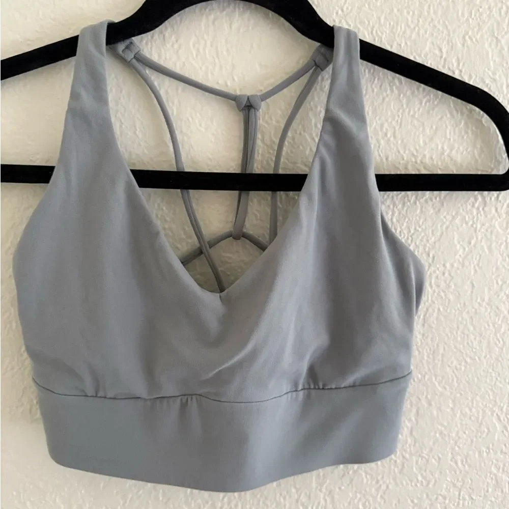 Athletic Works Gray Sports Bra with Strappy Back